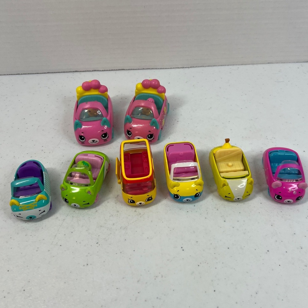 Shopkins Cutie Cars Lot 8 Moose Toys & Happy Meal Mini Vehicles Pink